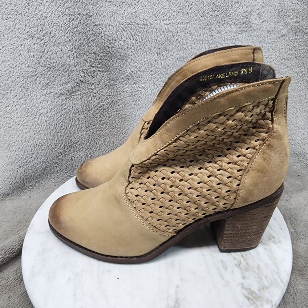 Diba True Shoes Womens Size 7.5 Brown Leather Ankle Boots
